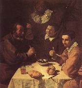 VELAZQUEZ, Diego Rodriguez de Silva y The three man beside the table painting